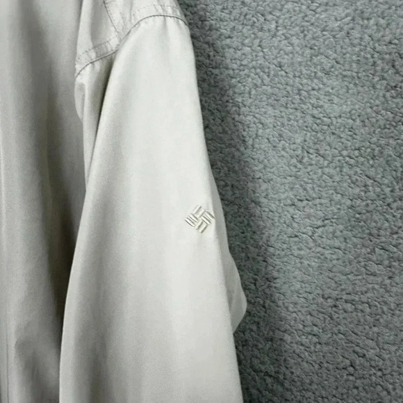 Columbia‎ Jacket Mens medium beige Windbreaker V Neck Pullover Packable gorpcore - Picture 4 of 11